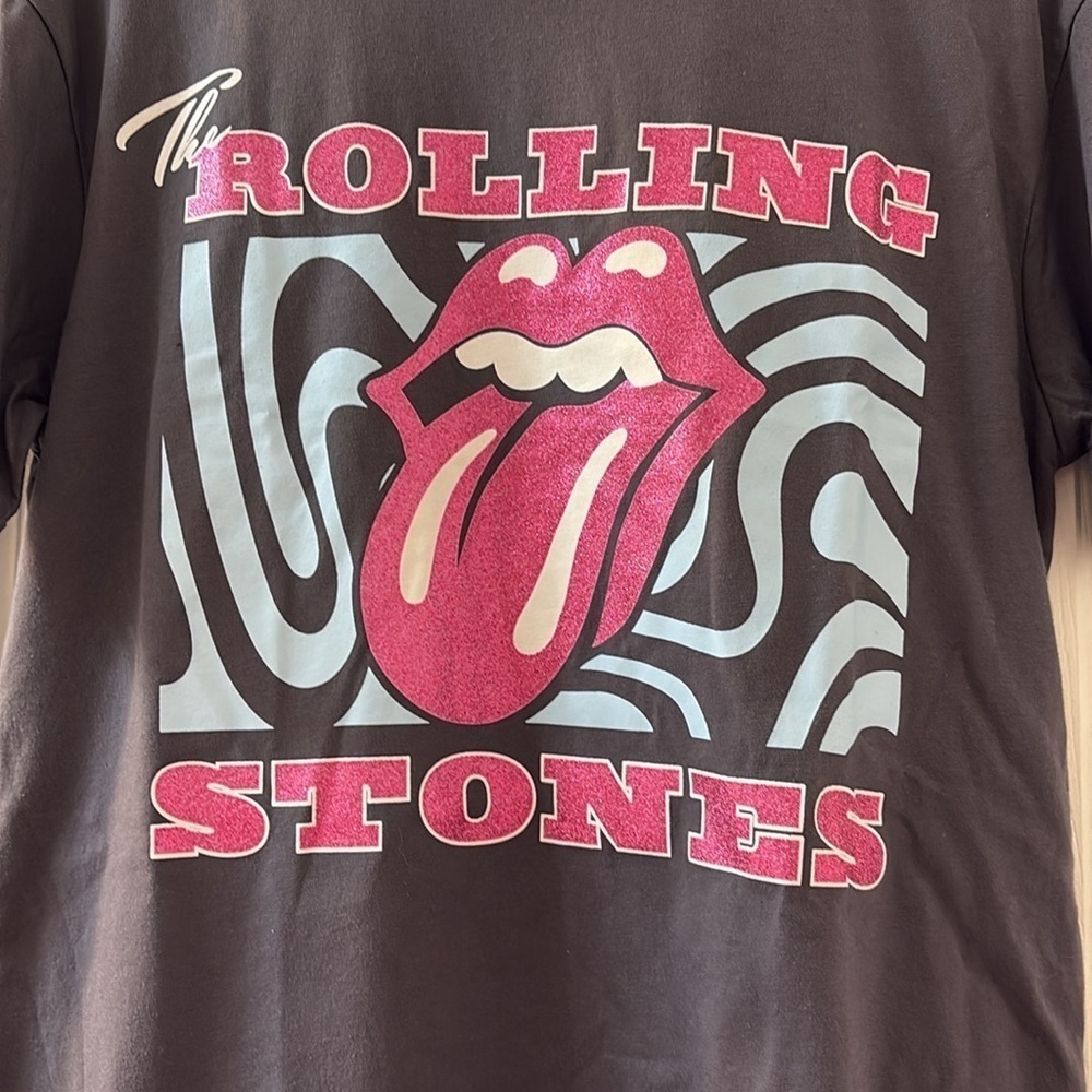 NWT Rolling Stones Classic Tongue Logo Red Glitter Size Large - Picture 4 of 6